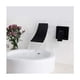thumbnail image 3 of Grifo mezclador de baño elegante, acabado negro mate, diseño de montaje en pared de alto caudal para su tocador o área de baño, construcción de latón macizo (tipo de pico extra ancho), 3 of 5