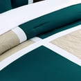 thumbnail image 4 of Chezmoi Collection Bernard 7-Piece Queen Bed in a Bag Comforter Set with Sheets, Lightweight Comforter Teal Beige Brown Patchwork Quilted Medallion Bedding Set for All Season, 4 of 9