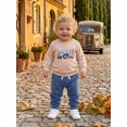 thumbnail image 5 of RUINIXCW Toddler Boy Fall Outfit Long Sleeve Crew Neck Pullover Sweatshirt and Pants, 5 of 6