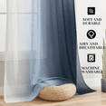 thumbnail image 5 of Navy Curtains 84 inch Long Ombre Sheer Curtains - Faux Linen Semi Voile Gradient Tab Top Curtains for Bedroom and Living Room, Set of 2 Window Curtain Panels, W52 x L84, 5 of 6