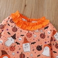 thumbnail image 3 of GYRATEDREAM Halloween Baby Girl Clothes Spooky Ghost Sweatshirt Long Sleeve Shirt Top+Pants Set Fall Toddler Halloween Outfit Girl for 4-5Y Orange, 3 of 9