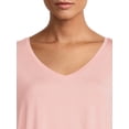 thumbnail image 2 of Time and Tru Women's V-Neck Tunic T-Shirt, 2-Pack, 2 of 5