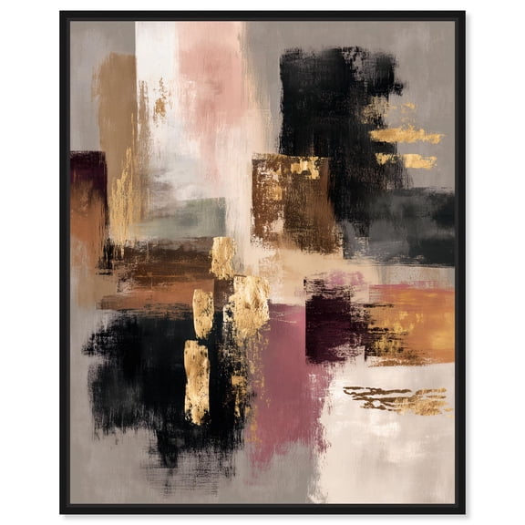 Mineral Texture Gold II Canvas Print Neutral Boho Art by Art Remedy, Black Frame, 16 x 20