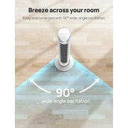 DREO Tower Fan for Home 40 inch, 90° Oscillating Bladeless Fan with Remote, 5 Speeds, 4 Modes, 12H Timer, LED Display with Touch Control, Quiet Floor Fan for Bedroom, White
