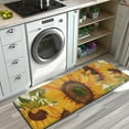 thumbnail image 3 of Beige Calligraphy Sunflower Pattern Kitchen Rug Mat,Kitchen Runner Rugs Non Skid Washable,Decorative Kitchen Floor Mats for Kitchen,Sink,Laundry,17"x47.2", 3 of 7