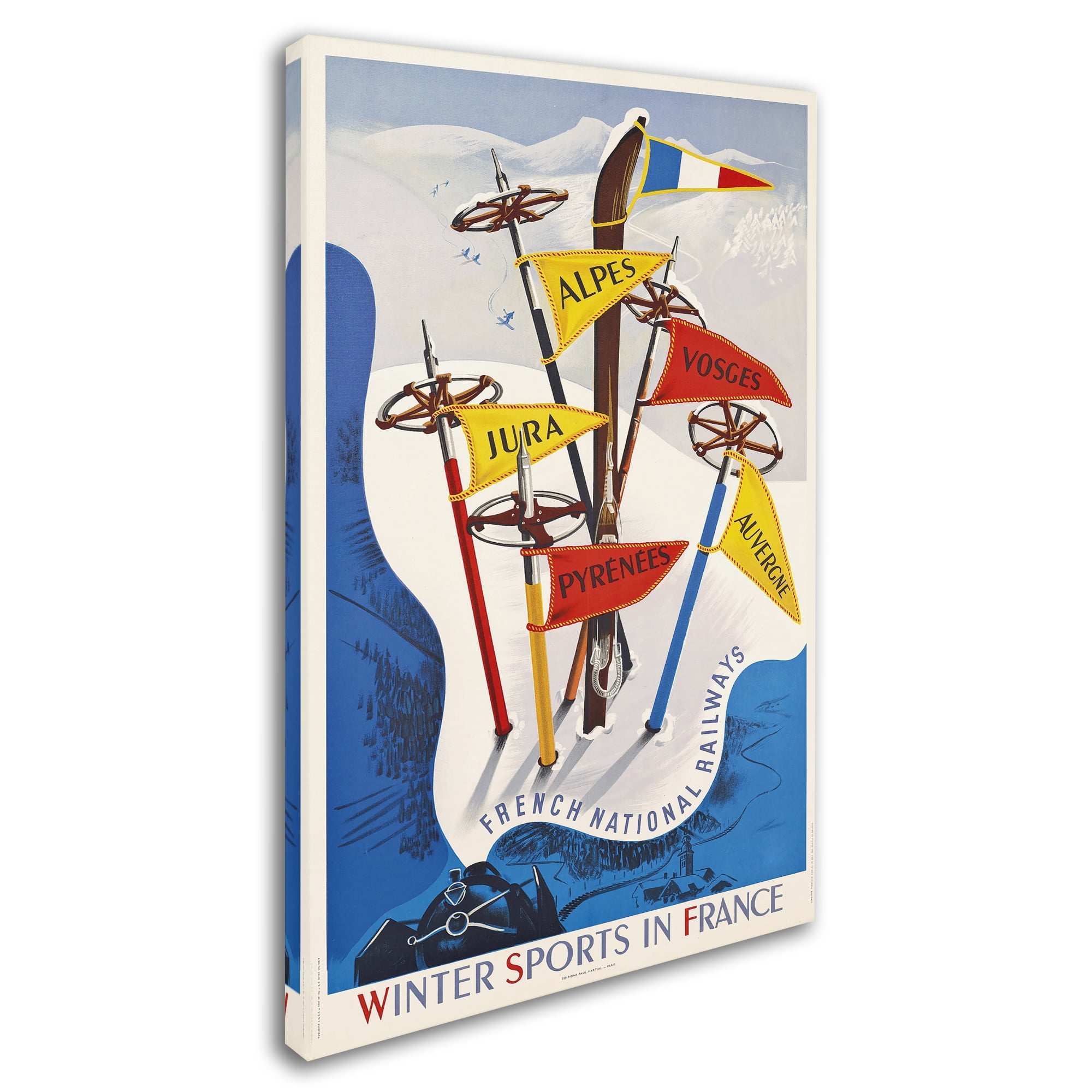 Trademark Fine Art 'France Winter Sports' Canvas Art by Vintage Apple Collection