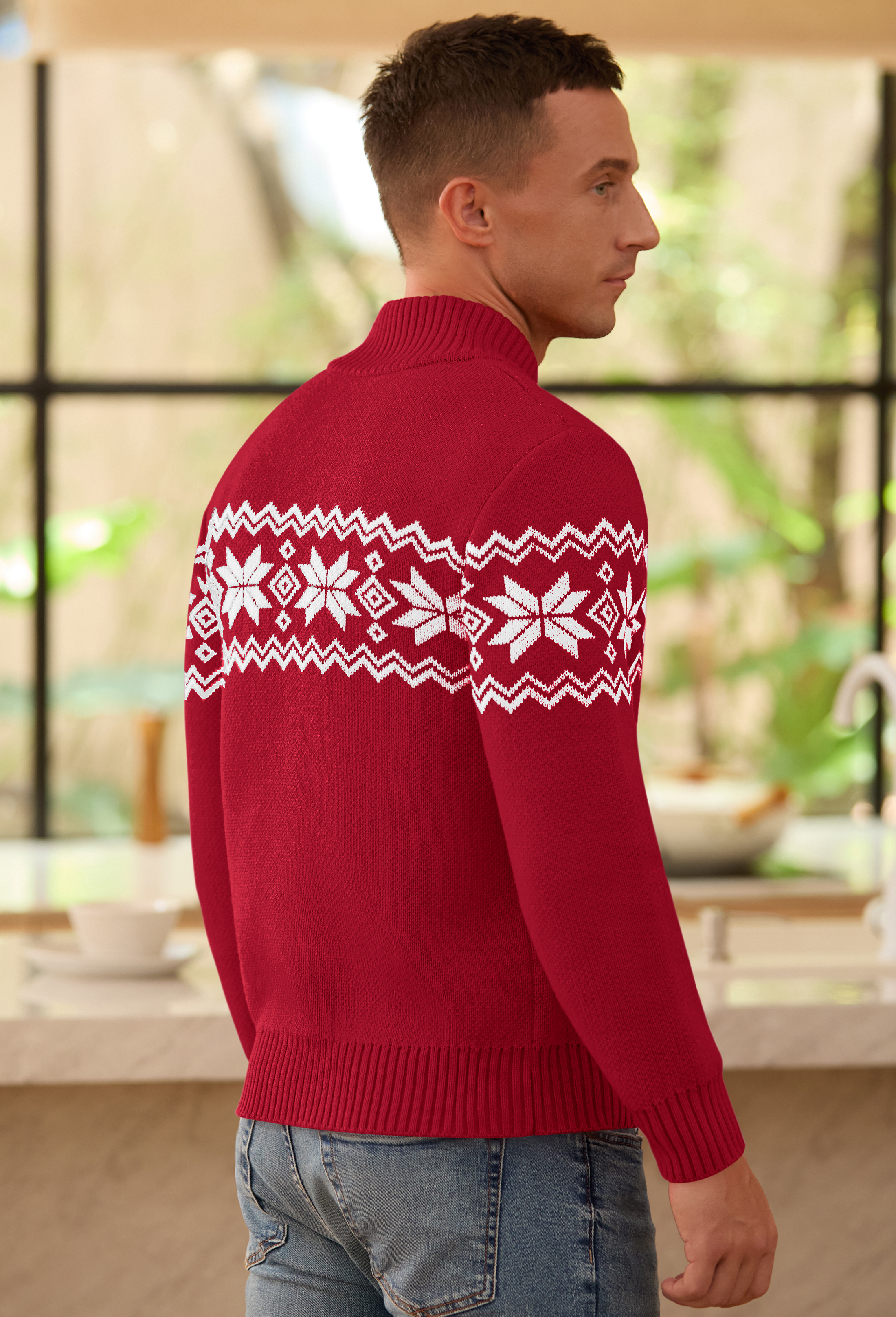 Iceglad Men's Fair Isle Christmas Sweater Pullover photo 6