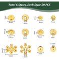 thumbnail image 2 of 300pcs 6 Styles Spacer Beads Tibetan Metal Spacers Gold Bracelet Spacers Round Snowflake Flower Flat Rondelle Loose Beads for Bracelet Necklace Earring Jewelry Making Supplies, 2 of 6