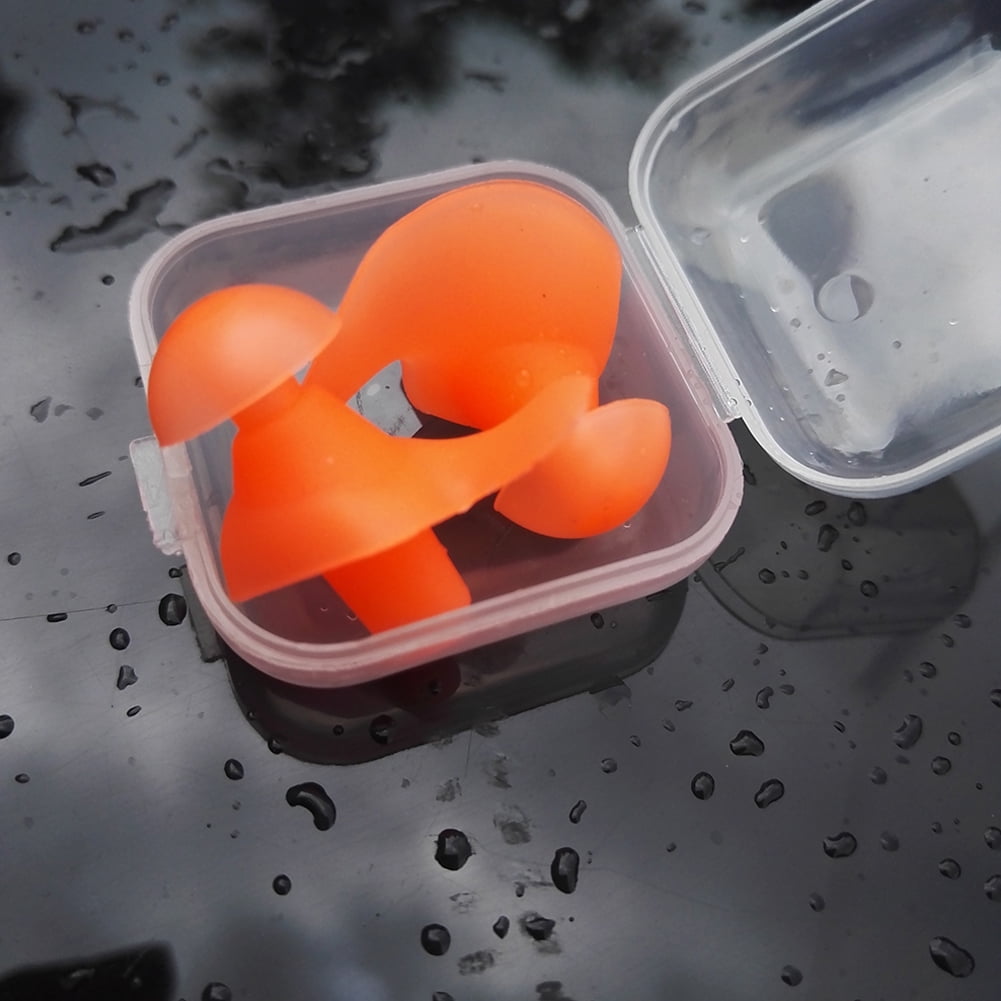 Orange Silicone Adult Anti-Noise Soft Silicone Swimming Waterproof Ear plug n P1 