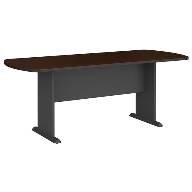 79W x 34D Racetrack Oval Conference Table in Mocha Cherry - Engineered Wood