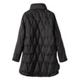 thumbnail image 4 of Jinhomg Lightweight Long Puffer Jacket for Women Fall Comfort Button Down Stand Collar Coat Thermal Long Sleeve Outerwear Daily Wear Black M, 4 of 9