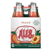 Ale 8 One Peach, Glass Bottles, 12 ounces, Pack of 4, 100% Kentucky Soft Drink