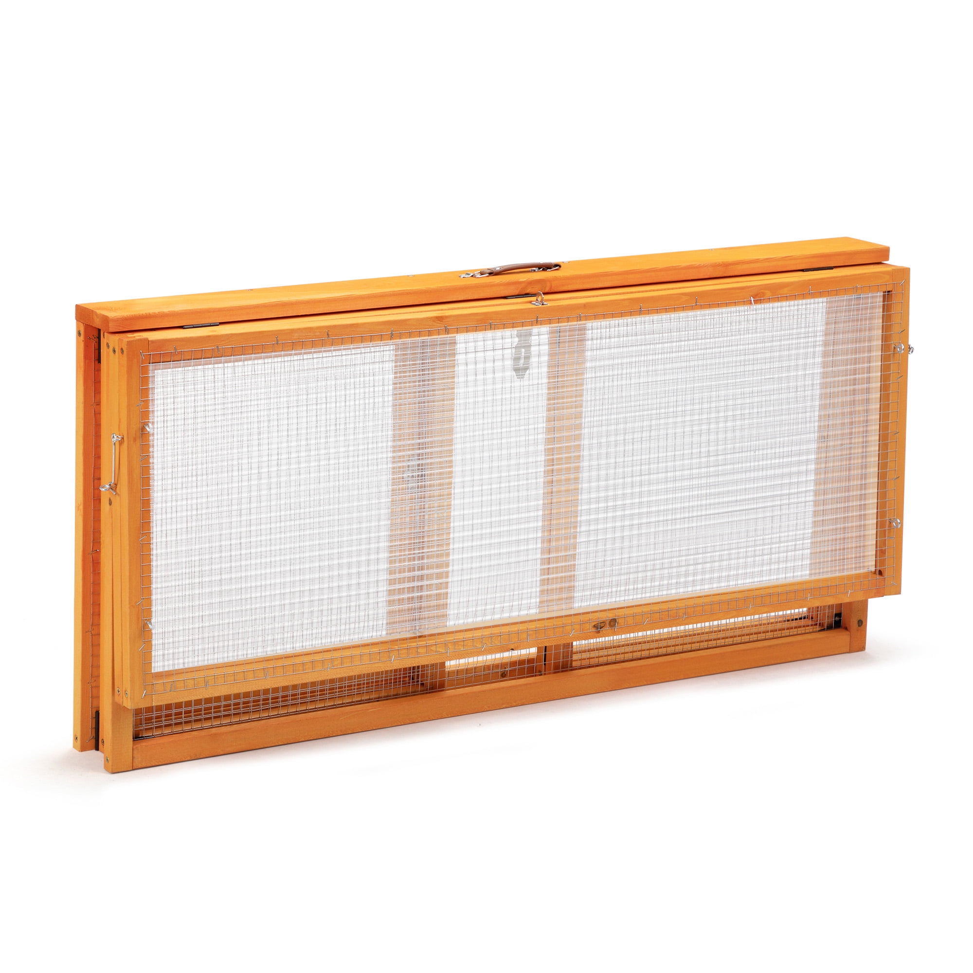 Folding Rabbit Hutch with Lockable Doors and Ground Stakes