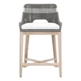 thumbnail image 1 of Pemberly Row Contemporary 26" Dove Rope Outdoor Counter Stool in Gray, 1 of 10