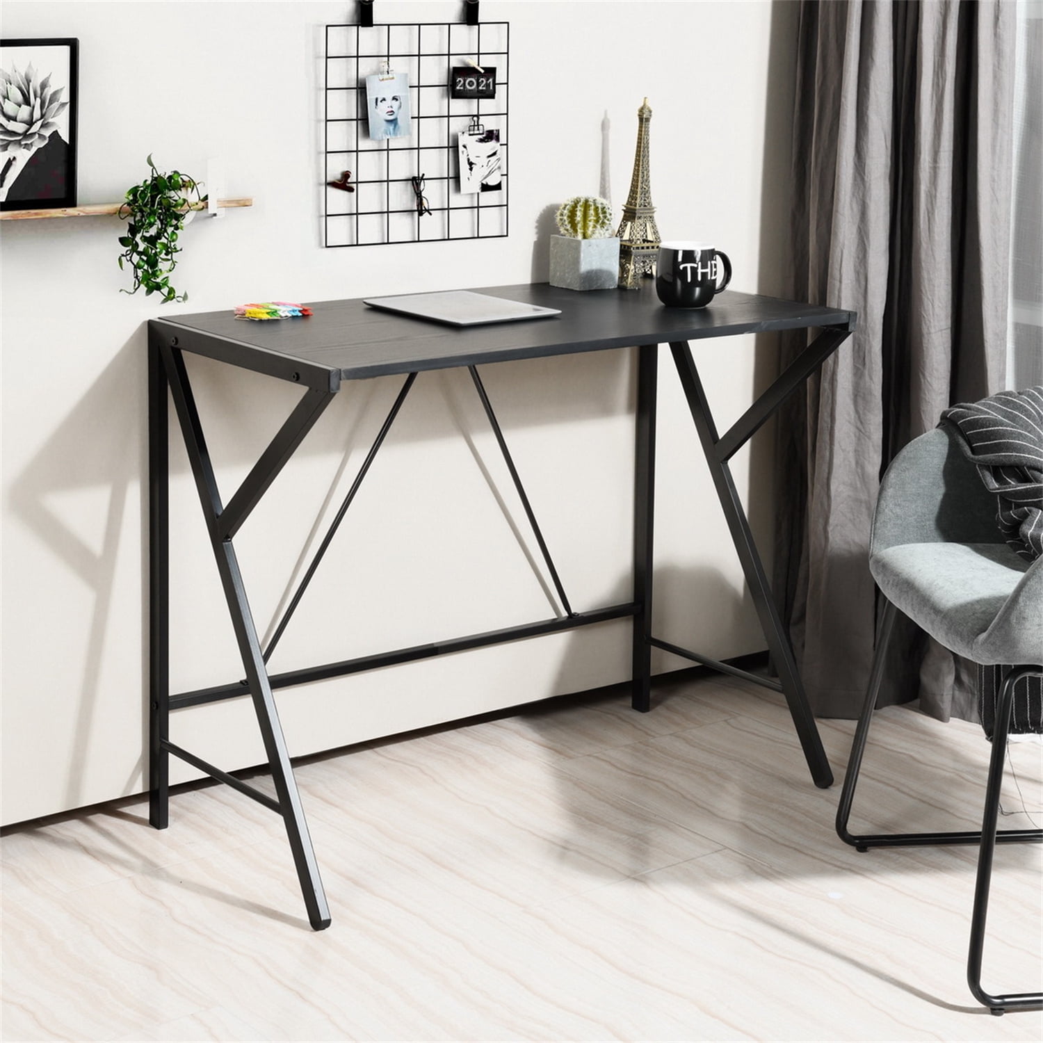 Modern Simple Style Desk PC Laptop Table Workstation Dining Gaming Table for Home Office Sturdy Writing Desk,Black ODK Computer Desk 