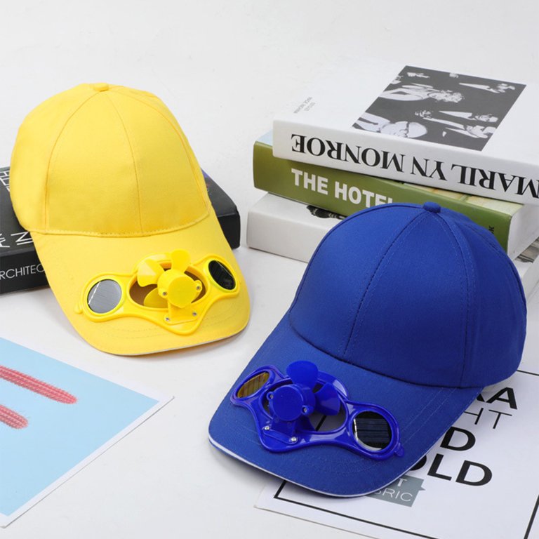 With video) Black summer sun protection hat, solar fan hat, peaked cap, baseball  cap, outdoor sports hat, sun visor () 