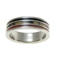 thumbnail image 2 of Genuine black and white ebony & cocobolo & pink ivory wood wedding band ring titanium 6mm size 7, 2 of 4
