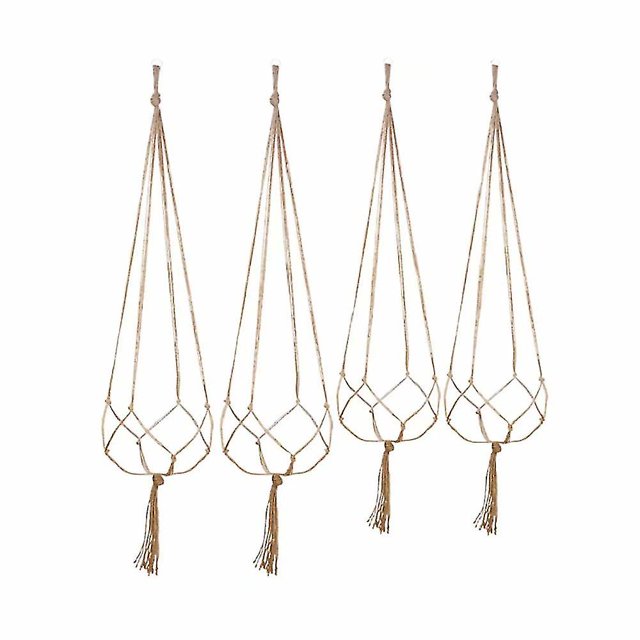 Juego de 4 macetas colgantes CHEPIHG para plantas de jardín de interior y exterior 90cm 105cm