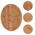 thumbnail image 3 of 1pc Bamboo Plate Simple 5-grid Food Serving Dish Natural Bamboo Food Plate, 3 of 8