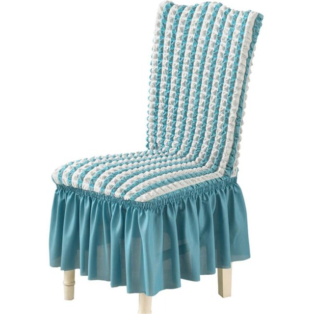 SDNall Bubble plaid Stretch Dining Chair Covers Slipcovers Thick With Chair Cover Skirt