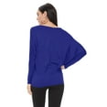 thumbnail image 3 of Women's Solid Long Sleeve Dolman Draped Loose Fit Knit Tunic Top Made in USA S-3XL, 3 of 3