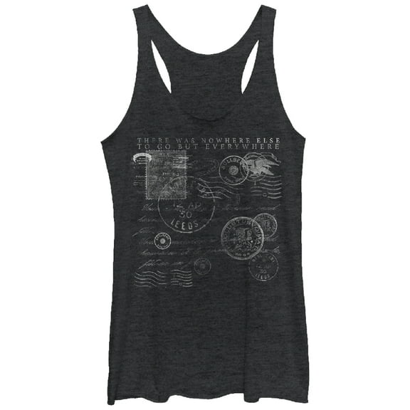 Women's Lost Gods Nowhere but Everywhere Racerback Tank Top Black Heather Medium