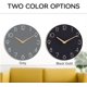 thumbnail image 2 of Kunmingshisd Toys Reloj de pared de madera, 14 pulgadas, silencioso, sin tictac, decorativo, funciona con pilas, para dormitorio, cocina, hogar, sala de estar, oficina, escuela, hotel (gris), 2 of 5