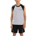 thumbnail image 2 of Amidoa Boys 2 Piece Outfits Summer Clothes Cute Tank Top and Casual Pants Kids Clothing Sets Gray Size 8, 2 of 9
