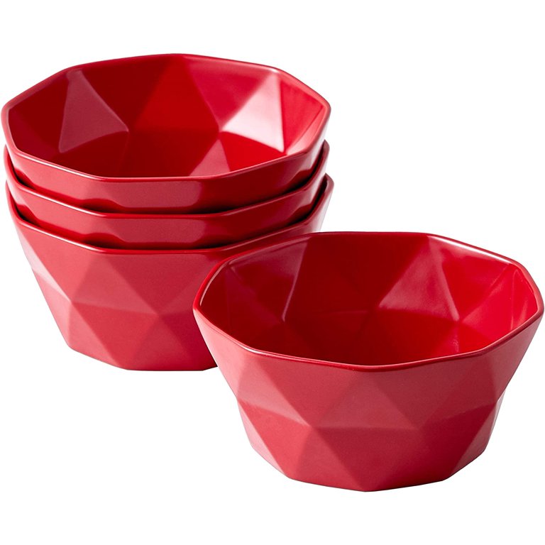 Bruntmor Matte Black Geometric Ceramic Bowls - Set Of 2, 60 Oz, Oven & Dishwasher Safe