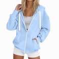 thumbnail image 2 of Godom Hoodies for Women 2025 Fall Zip Up Oversized Fleece Sweatshirt Fashion Jacket Winter Clothing, 2 of 4