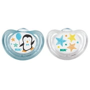 NUK Airflow Orthodontic BPA Free Silicone Pacifier, 0-6 Months, Blue Penguin, 2 Ct