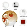 thumbnail image 4 of Bingfone Christmas Snowman Gift Print Bone China Dinner Decorative Plates,Handmade Ceramic Dinner Plate with Stand for Home Club-10in, 4 of 6