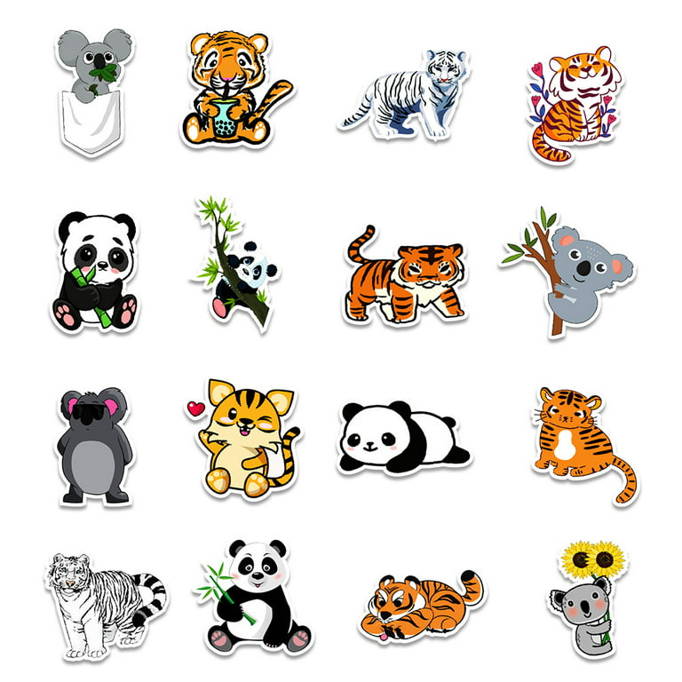 Adorable Round Animal Stickers, 1000Pcs in 32 Designs for Kids 