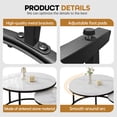 thumbnail image 4 of Set of 2 Modern Nesting Coffee Table, White Sintered Stone Top, Sturdy Wrought Iron Base for Living Room Decor, 4 of 7