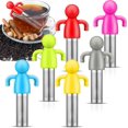 thumbnail image 1 of Juego de 6 filtros Infusores de té de silicona, té de hojas sueltas, cuchara coladora de té de flores, bola de té de hojas sueltas de acero inoxidable, 1 of 5
