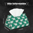 thumbnail image 2 of Leather Tissue Box Cover - Cute cartoon doodle goat green Long PVC Tissue Box Holder for Dining Tables, Bedside Tables, Desks, Modern Tissue Holder Cover for Living Room, Office, Bedroom Decor, 2 of 8