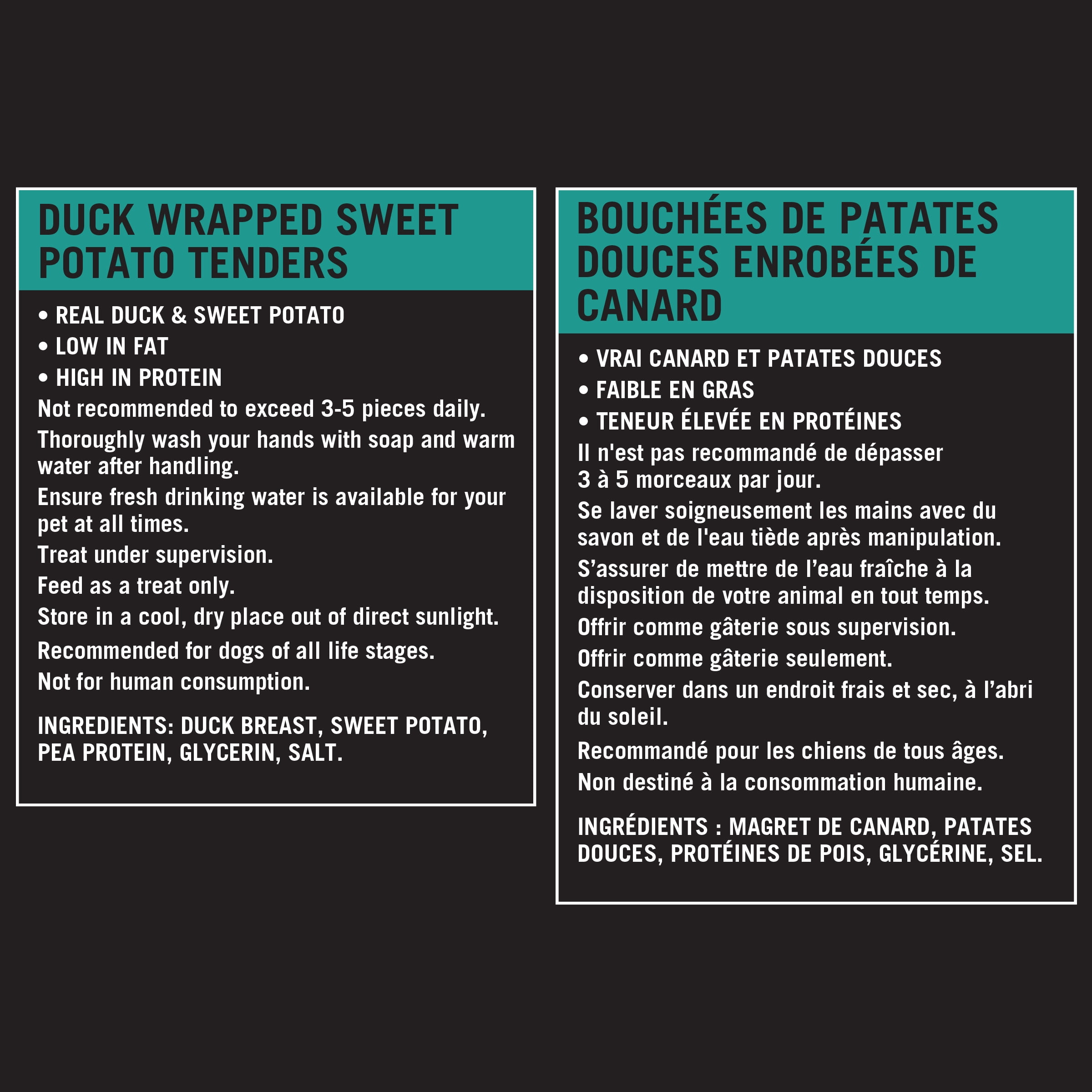 Gâteries pour chiens Bouchées de patates douces enrobées de canard Pure Balance 1 kg