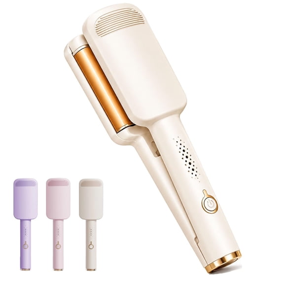 32MM Wavy Hair Curler Big Bouncy Curls, U-Shaped Ceramic Curling Iron with Adjustable Heat for Beach Waves