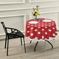 thumbnail image 6 of Coolnut Red and White Polka Dot Tablecloth Durable 60 Inch Round Table Cloth Waterproof Stain Proof Camping Tablecloths for Outdoor Picnic Family Dinner Restaurant House Decor, 6 of 7