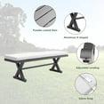 thumbnail image 3 of Outdoor Patio Bench with Cushion All Weather 63" Aluminum Benches Rectangular Dining Seating, Grey, 3 of 5