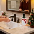 thumbnail image 5 of Holiday Decor Refillable Soap Dispenser, Snowman Santa Christmas Tree Themed Hand Soap Dispenser for Kitchen Countertops Bathroom Sinks,330ml (A), 5 of 6