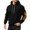 Black, variant on Men Hoodie Pullover Hooded Elbow Patch Detail Front Kangaroo Pocket Drawstring Hood Thick Fleece Relaxed Fit Long Sleeve Sweatshirt,Size:S