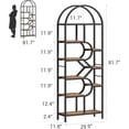 thumbnail image 2 of 81.7-pulgada de altura 6 niveles arched estante de libros: geometric abiertos almacenamiento estante, metal frame, ideal para para dormitorio, sala de estar & oficina en casa, 2 of 7