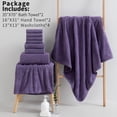 thumbnail image 3 of Jessy Home 8 Piece Home Collection Ultra Soft Cozy Towels 600 GSM Dark Purple Plush Towel Set, 3 of 8
