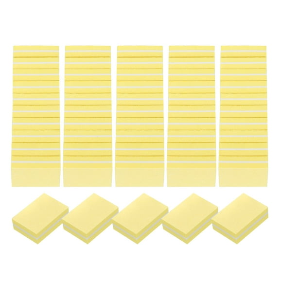 Uxcell 50pcs Tampons à Ongles 100/180 Grit Mini Blocs de Ponçage Jaune