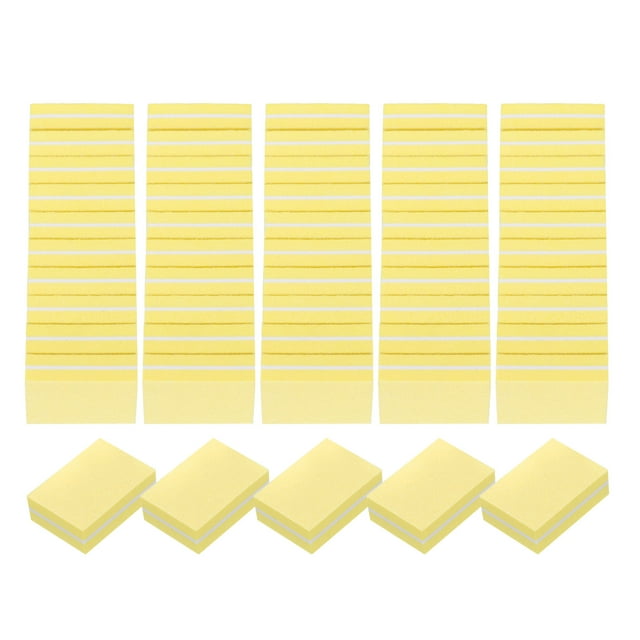 Uxcell 50pcs Tampons à Ongles 100/180 Grit Mini Blocs de Ponçage Jaune