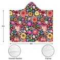 thumbnail image 3 of Wearable Blanket,Pioneer Flower Floral Print Pattern Hooded Wearable Flannel Blanket for Adults & Teens with Buckle,Winter Poncho Shawl Wrap Cape,50"x60", 3 of 5