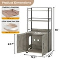 thumbnail image 3 of Cat Litter Box Enclosure Walmart - Modern Hidden Cabinet with 3 Storage Shelves & Doors - Grey Ventilated Wooden Cat House - Fits Most Litter Boxes - Two-Layer Rack, 3 of 8