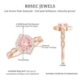 thumbnail image 4 of Rosec Jewels Lab Grown Pink Diamond Engagement Ring - 1 Carat - Fancy Pink Color VVS Clarity - Vintage Pink Diamond Ring, 18K Rose Gold, US 10.50, 4 of 7