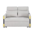 thumbnail image 4 of LiviNest Loveseat Sleeper Sofa Bed: Dual-Pull Sleeper Design with Teddy Velvet Upholstery & Storage Pockets - Compact Convertible Furniture for Small Apartments & Guest Rooms, 4 of 5